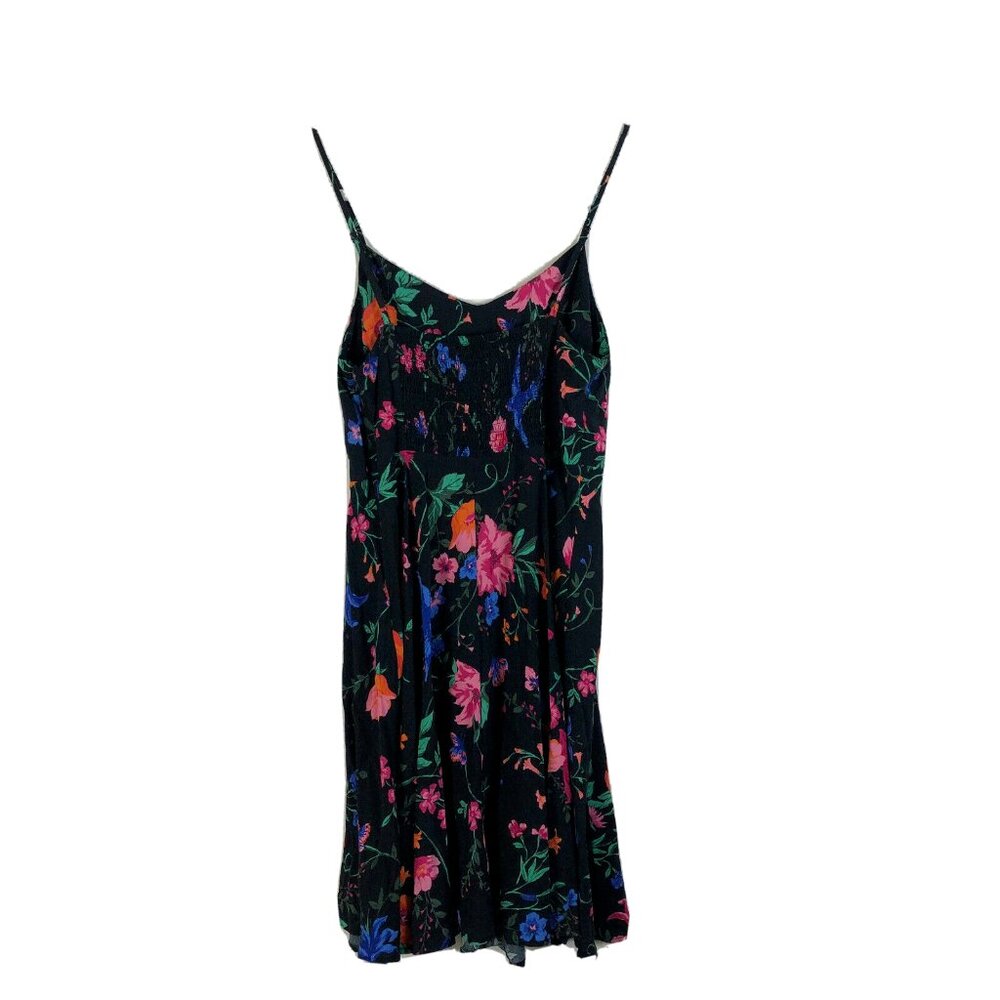 Old Navy M Mini Dress Smocked Back Pleated Floral Womens Sleeveless Pullover